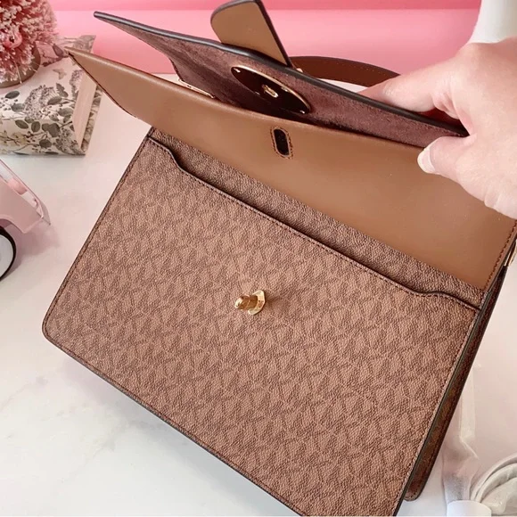 Final Sale!!! 👜 MICHAEL KORS 🌺 Greenwich Medium Logo Satchel - Picture 9 of 14